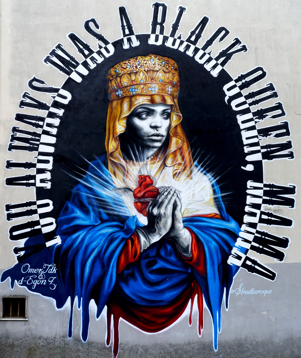  Blessed Mum Cm700x600 spray e acrilici su muro  San ... -  Blessed Mum Cm700x600 spray e acrilici su muro  San Michele Di Serino (Av) 2018 Omer Tdk & D.Egon.Z  