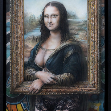  Il Sorriso Della Gioconda cm 50x100 tecnica mista su ... 